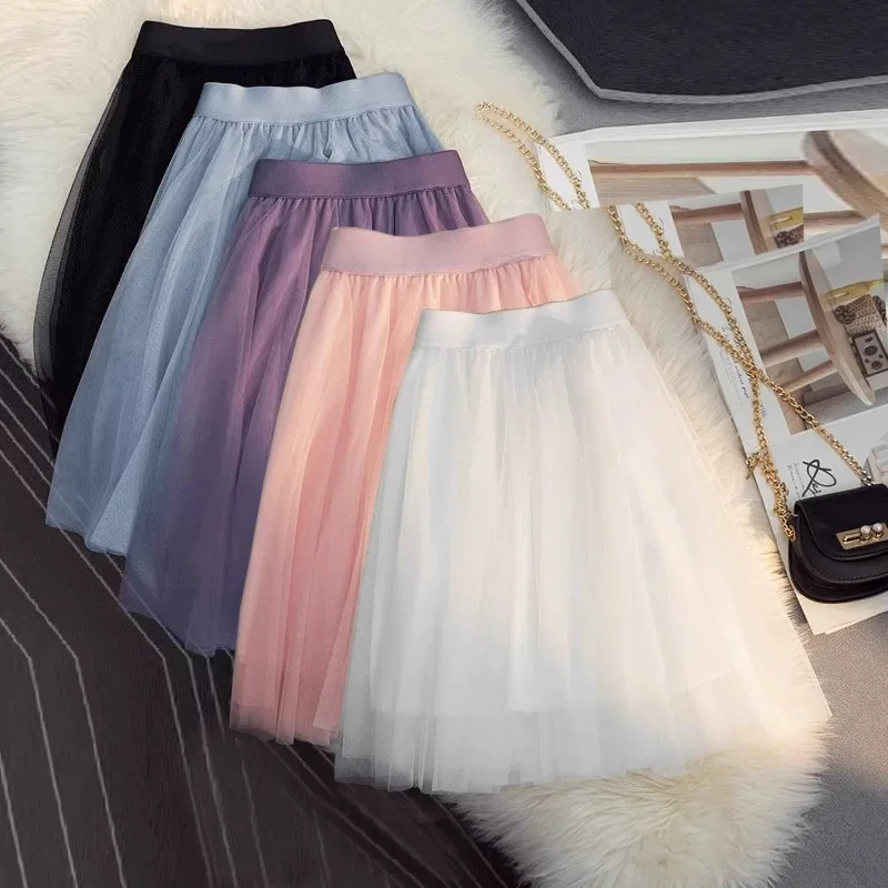 Women's Summer Short Mesh Skirt Black White Gray Blue Khaki Pink Purple Tulle Skirt Elegant Ladies Solid A-line Skirt Cute
Women's Summer Short Mesh Skirt Black White Gray Blue Khaki Pink Purple Tulle Skirt Elegant Ladies Solid A-line Skirt Cute