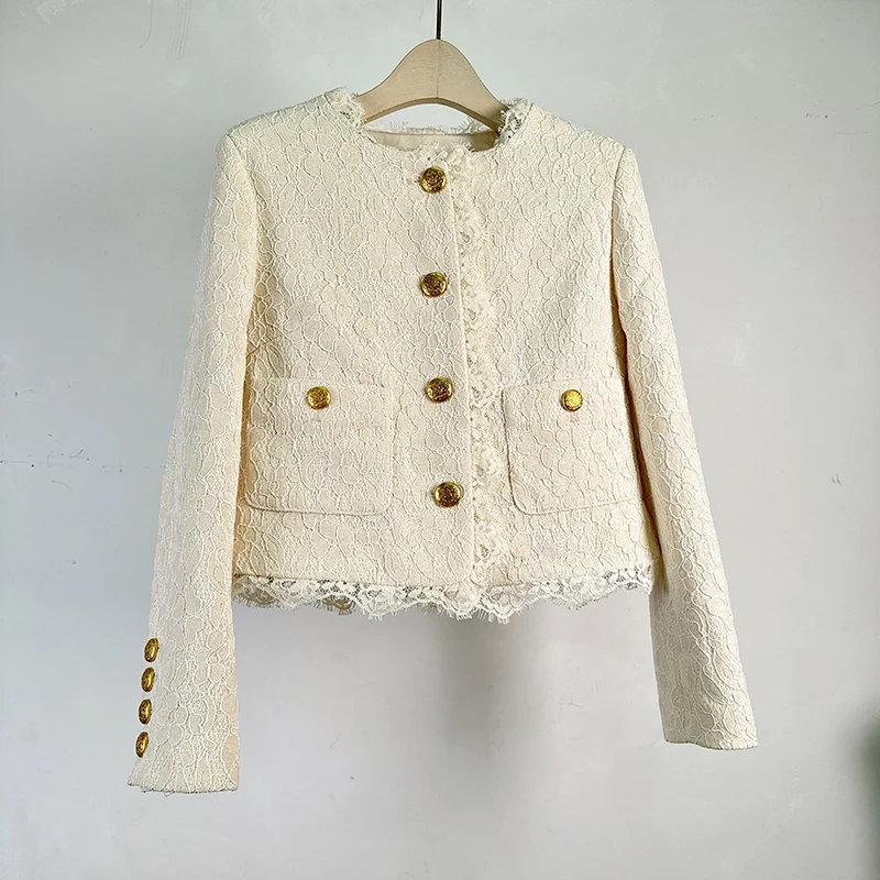 Luxury Autumn Winter Women Coat Jacket Lace Patchwork O Neck Single Breasted Long Sleeve Tweed Small Fragrance Short Outwear
Luxury Autumn Winter Women Coat Jacket Lace Patchwork O Neck Single Breasted Long Sleeve Tweed Small Fragrance Short Outwear