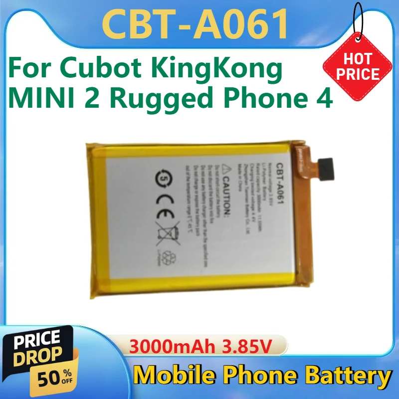 Для Cubot KingKong MINI 2 прочный телефон 4 новый высококачественный аккумулятор для мобильного телефона CBT-A061 3000 мАч 3,85 В
Для Cubot KingKong MINI 2 прочный телефон 4 новый высококачественный аккумулятор для мобильного телефона CBT-A061 3000 мАч 3,85 В