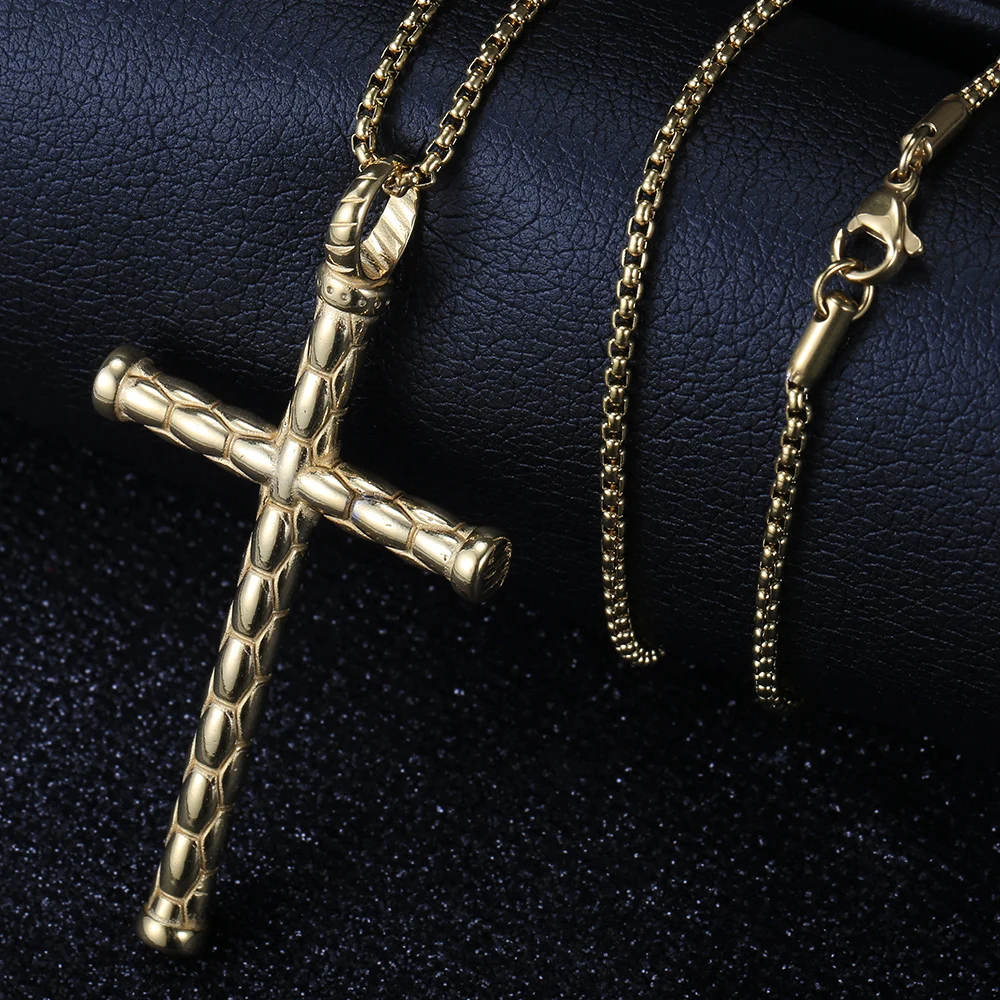 Cross Pendant Necklace For Men Women Jesus Christ Cross Necklace Gold Color Stainless Steel Box Chain Religion Jewelry DKP677A
Cross Pendant Necklace For Men Women Jesus Christ Cross Necklace Gold Color Stainless Steel Box Chain Religion Jewelry DKP677A