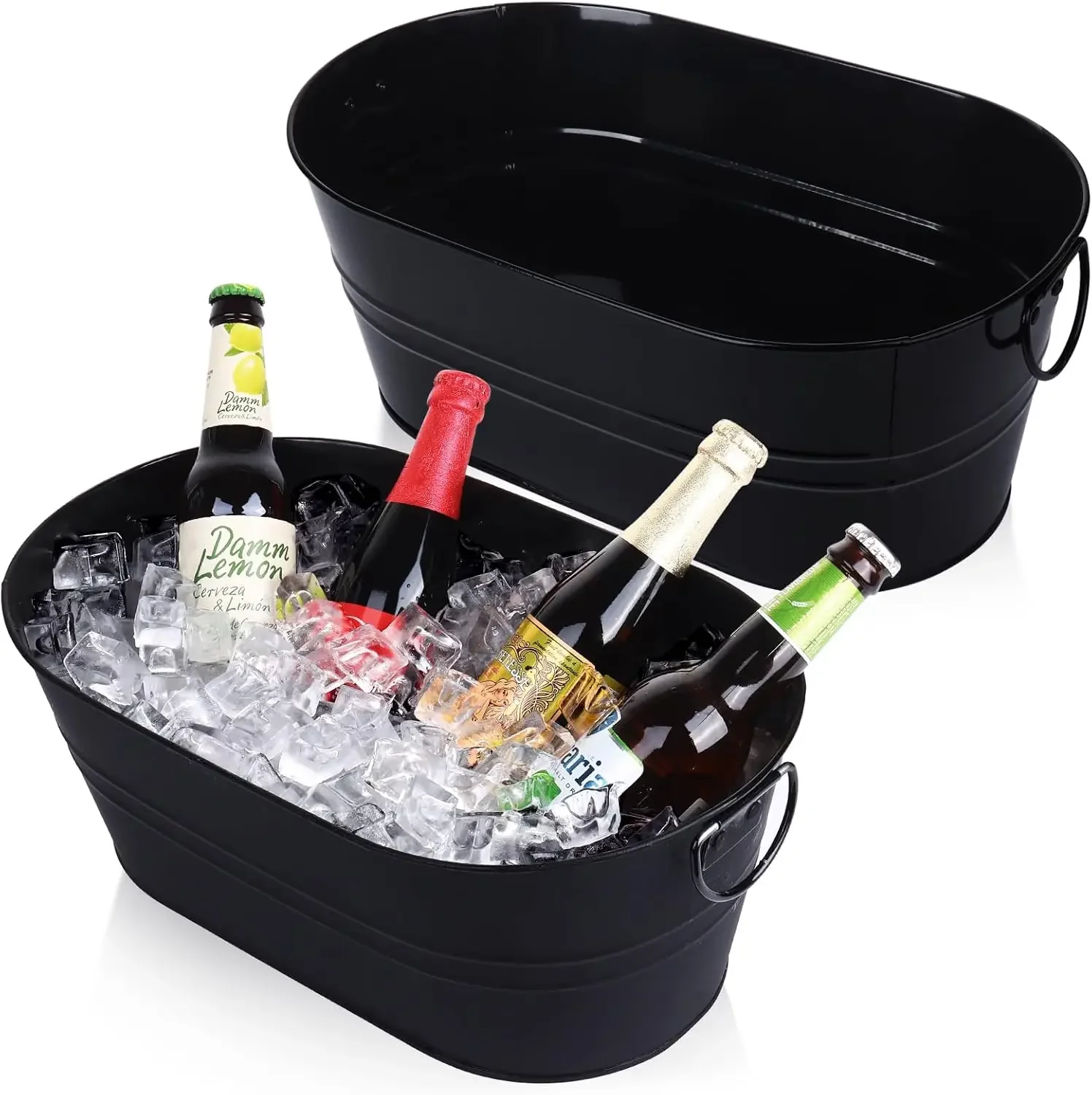 Galvanized Tub Beverage Tubs, 2pcs Metal Ice Buckets for Cocktail Bar 3 Gallon Wine Beer Drink Buckets with Handles Large Tub Cooler Mimosa Bar Supplies Ice Bucket for Parties 15x9.6x6inch (Black)
Galvanized Tub Beverage Tubs, 2pcs Metal Ice Buckets for Cocktail Bar 3 Gallon Wine Beer Drink Buckets with Handles Large Tub Cooler Mimosa Bar Supplies Ice Bucket for Parties 15x9.6x6inch (Black)