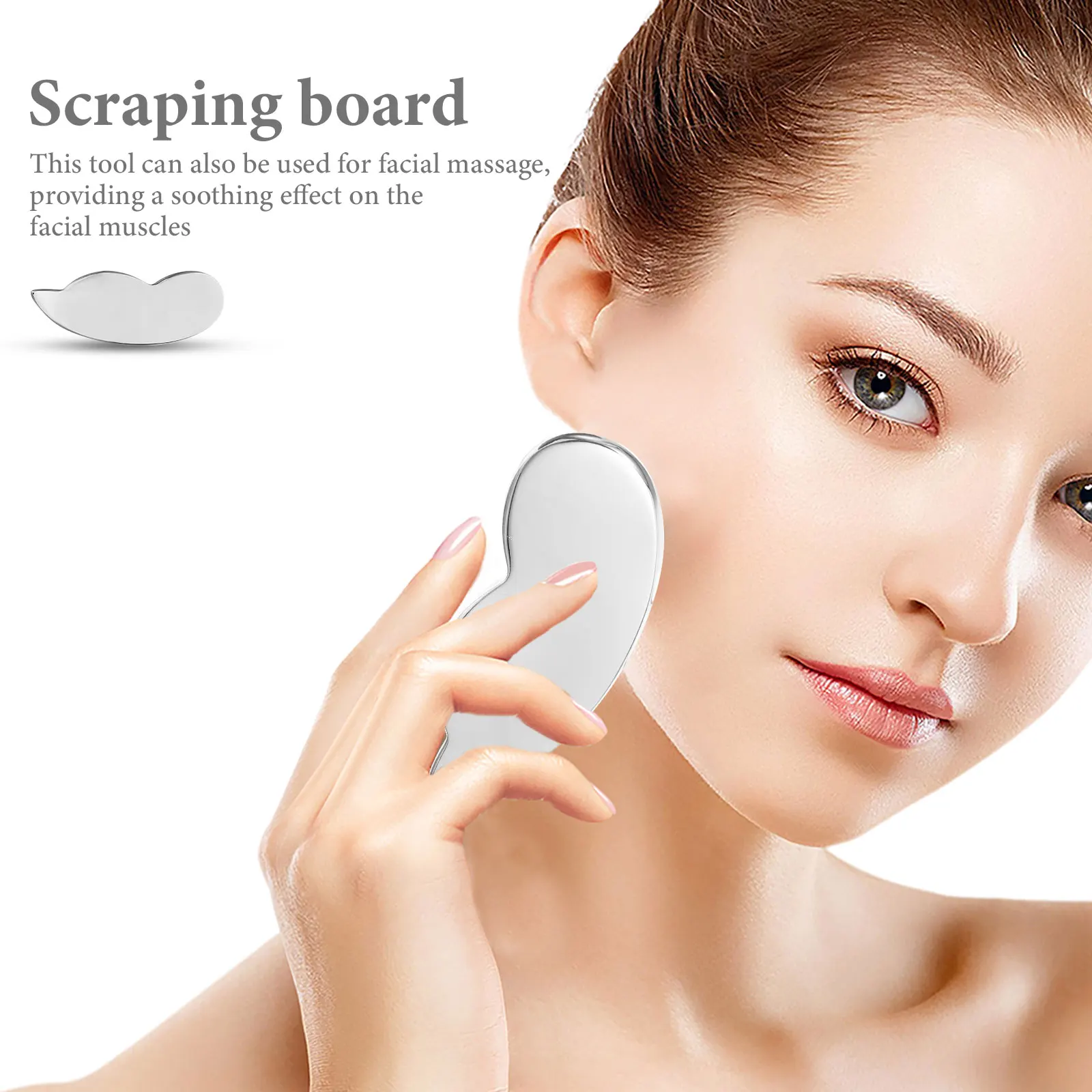 Facial Gua Sha Tool Stainless Steel Unique Shape Face Scraping Board Massage Tool for Face Scraping At Home Salon
Facial Gua Sha Tool Stainless Steel Unique Shape Face Scraping Board Massage Tool for Face Scraping At Home Salon
