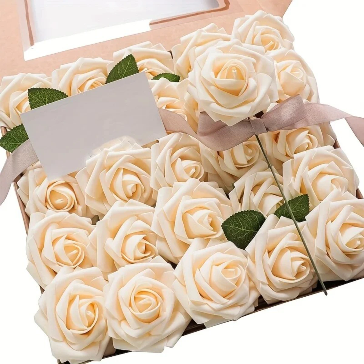 Artificial Flowers 25pcs Real Looking Champagne Foam Fake Roses with Stems DIY Wedding Bouquets Bridal Shower Centerpieces F
Artificial Flowers 25pcs Real Looking Champagne Foam Fake Roses with Stems DIY Wedding Bouquets Bridal Shower Centerpieces F
