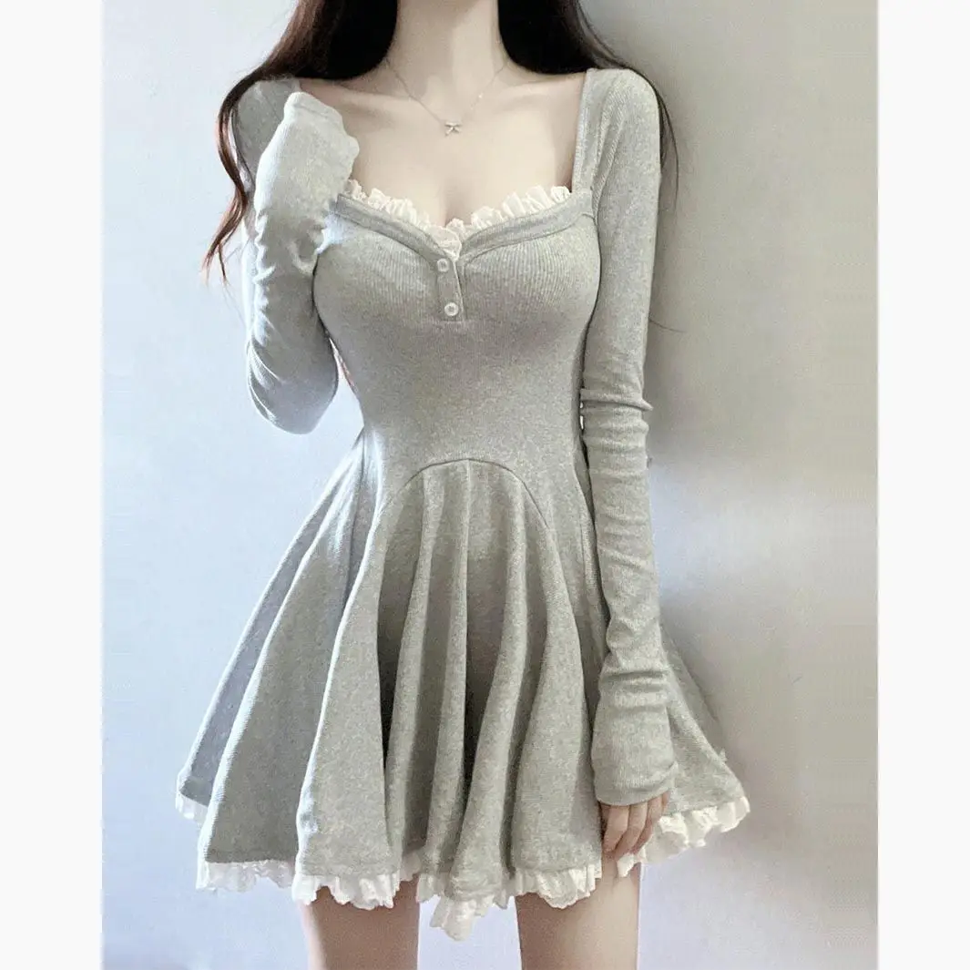 Waist Mini Dress Women Long Sleeve Fall Sexy Girls Casual Simple Ball Gown Ins Fashion All-Match Vestidos Mujer Sweet Young
Waist Mini Dress Women Long Sleeve Fall Sexy Girls Casual Simple Ball Gown Ins Fashion All-Match Vestidos Mujer Sweet Young