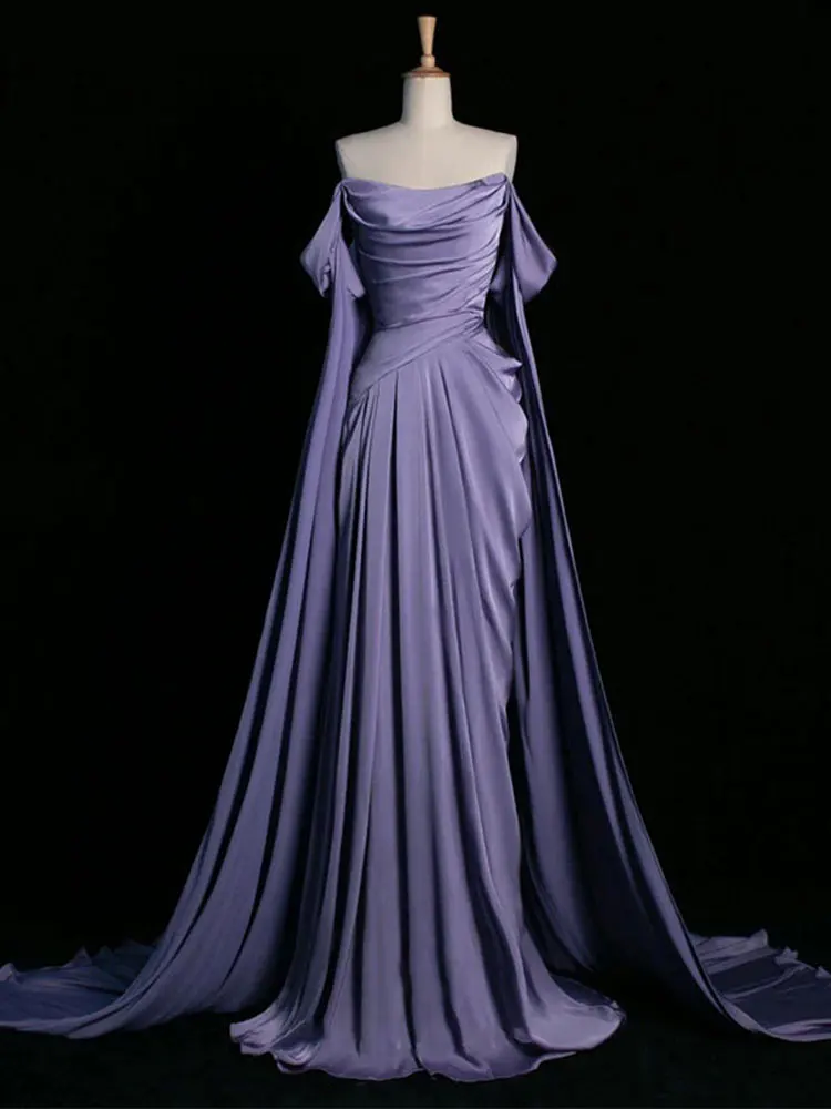 Lautaro Spring Luxury Elegant Purple Evening Party Wedding Prom Soft Flowy Dresses for Women Off the Shoulder Ball Gowns Dress
Lautaro Spring Luxury Elegant Purple Evening Party Wedding Prom Soft Flowy Dresses for Women Off the Shoulder Ball Gowns Dress