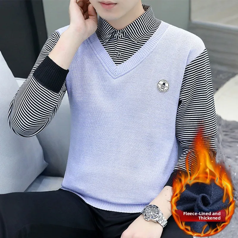 Men's Autumn Winter Knitted Fce Lined Versatile Jaet Simple Casual Long Sve irt Inner Wear T-irt Polyester Fiber ...
Men's Autumn Winter Knitted Fce Lined Versatile Jaet Simple Casual Long Sve irt Inner Wear T-irt Polyester Fiber ...