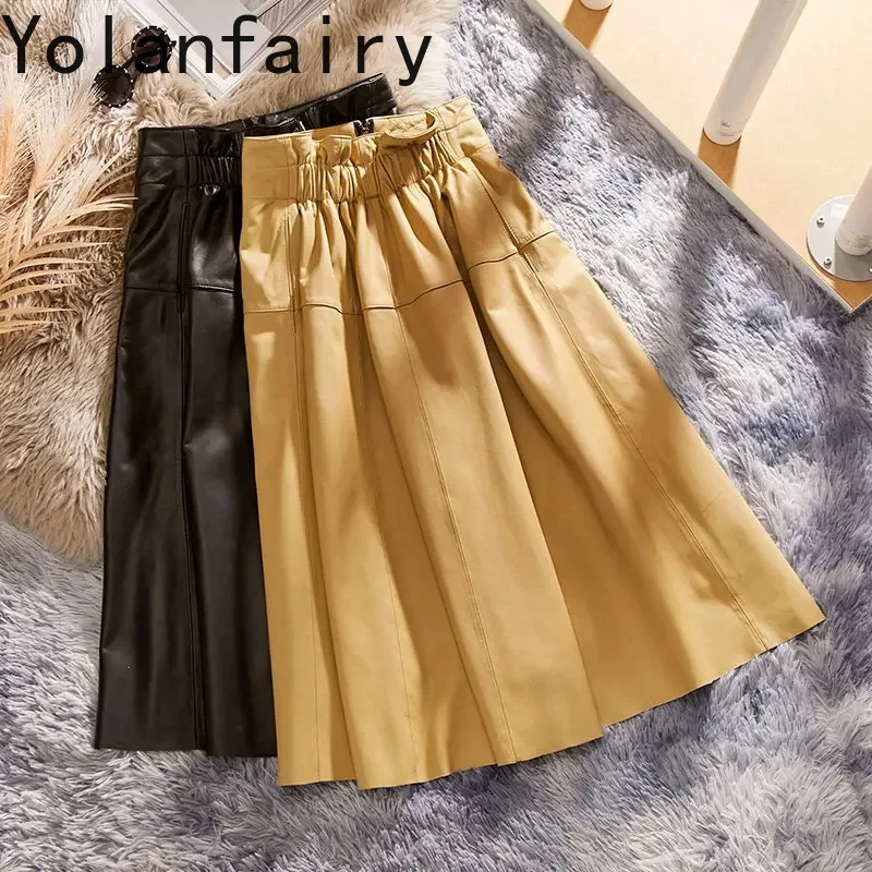 Genuine Sheepskin Leather Skirt Women's Clothing Mid-length Black Skirts for Women 2023 High Waist Skirt Korean Style Streetwear
Genuine Sheepskin Leather Skirt Women's Clothing Mid-length Black Skirts for Women 2023 High Waist Skirt Korean Style Streetwear