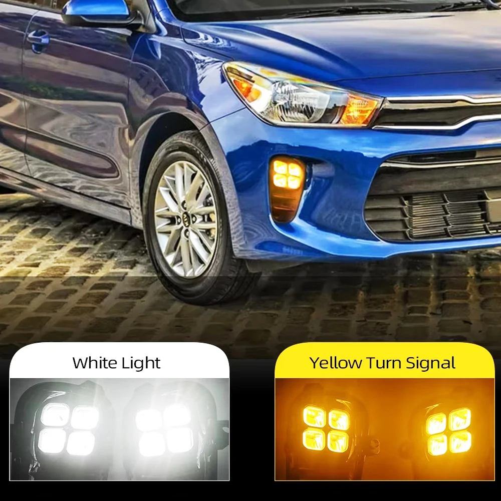 2PCS For KIA RIO 2017 2018 2019 2020 Car Daytime Running Light Front Bumper Fog light LED DRL With yellow turn signal
2PCS For KIA RIO 2017 2018 2019 2020 Car Daytime Running Light Front Bumper Fog light LED DRL With yellow turn signal