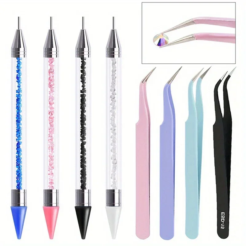 2Pcs set of manicure double-ended diamond pens with crayons stainless steel tweezers nail art grafting eyelashes manicure tools
2Pcs set of manicure double-ended diamond pens with crayons stainless steel tweezers nail art grafting eyelashes manicure tools