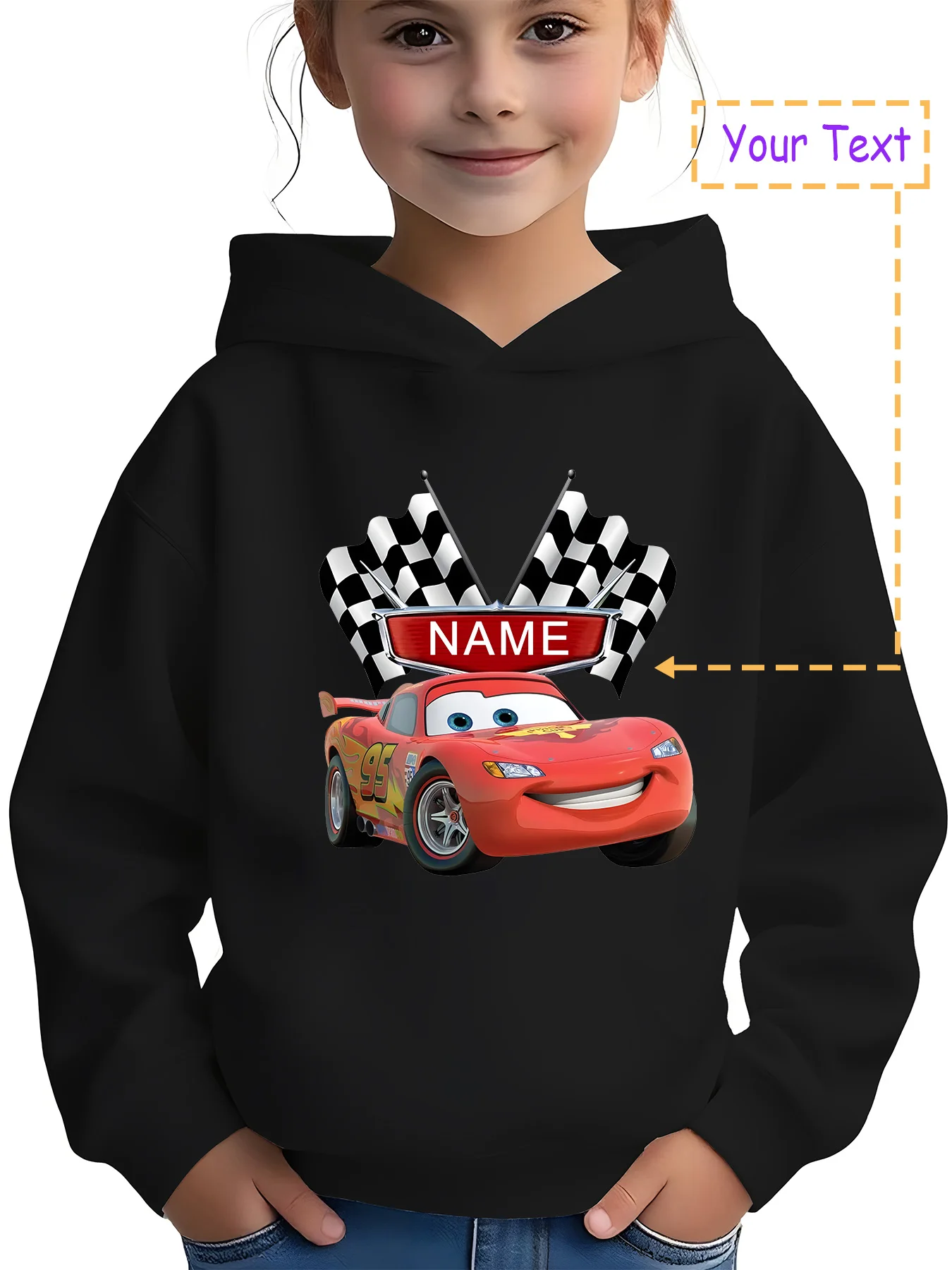 MINISO Cars Customized Children's Hoodie - Lightning McQueen Theme Sweatshirt, customizable with your baby's name, perfect for r
MINISO Cars Customized Children's Hoodie - Lightning McQueen Theme Sweatshirt, customizable with your baby's name, perfect for r