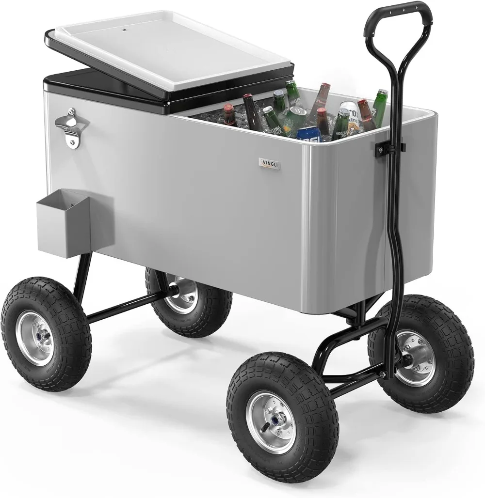 VINGLI 80 Quart Wagon Rolling Cooler Ice Chest, Portable Beach Patio Party Bar Cold Drink Beverage, Outdoor Park Cart on Wheels
VINGLI 80 Quart Wagon Rolling Cooler Ice Chest, Portable Beach Patio Party Bar Cold Drink Beverage, Outdoor Park Cart on Wheels