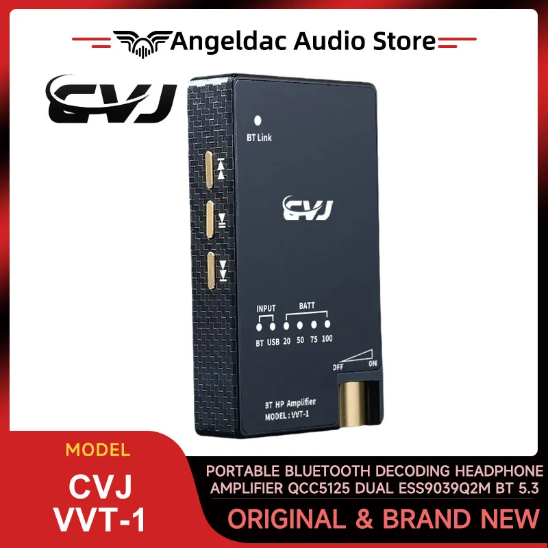 CVJ VVT-1 Portable Bluetooth Decoding Headphone Amplifier Qualcomm QCC5125 Dual ESS9039Q2M Bluetooth 5.3
CVJ VVT-1 Portable Bluetooth Decoding Headphone Amplifier Qualcomm QCC5125 Dual ESS9039Q2M Bluetooth 5.3