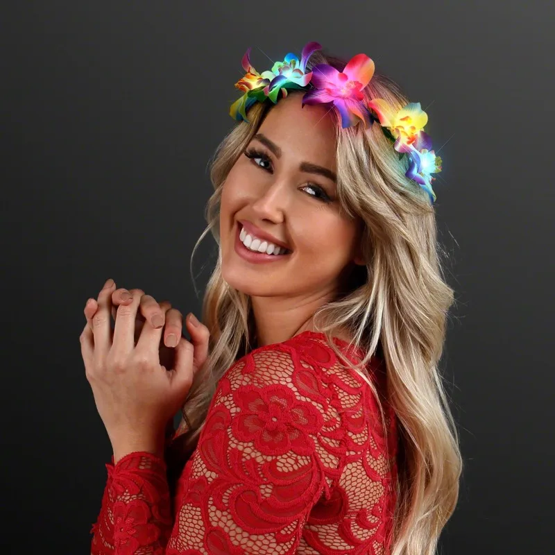 5pcs wholesale Light Up Tropical Orchid Flower Crown Headband with Color Changing LED Lights
5pcs wholesale Light Up Tropical Orchid Flower Crown Headband with Color Changing LED Lights