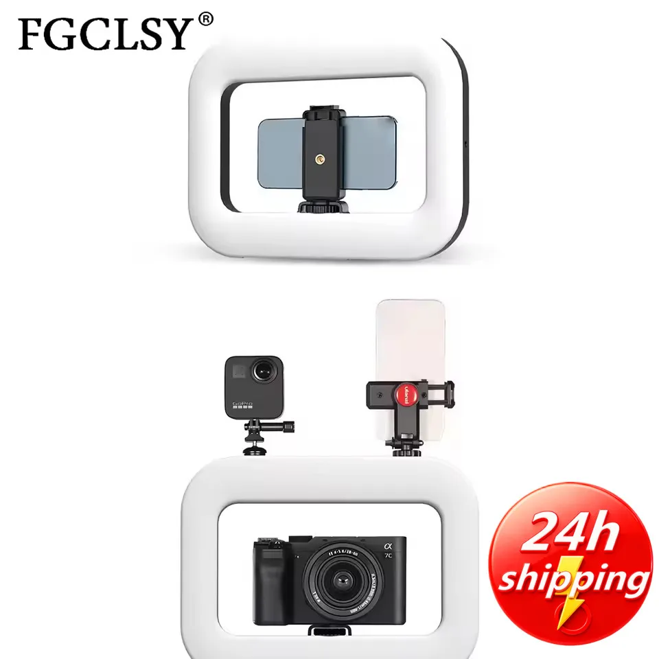 FGCLSY New Handheld Ring LED Rechargeable Fill light Portable Mobile Phone Live Broadcast selfie Photography Desktop Rabbit Cage