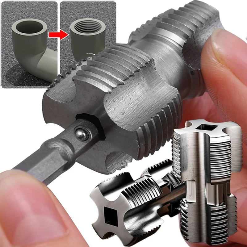 4/6 Points Water Pipe Inner Hole Opener PVC Pipe Internal Thread Openers Outer Hole Opener Electric Drill Hexagonal Tapping Tool
4/6 Points Water Pipe Inner Hole Opener PVC Pipe Internal Thread Openers Outer Hole Opener Electric Drill Hexagonal Tapping Tool