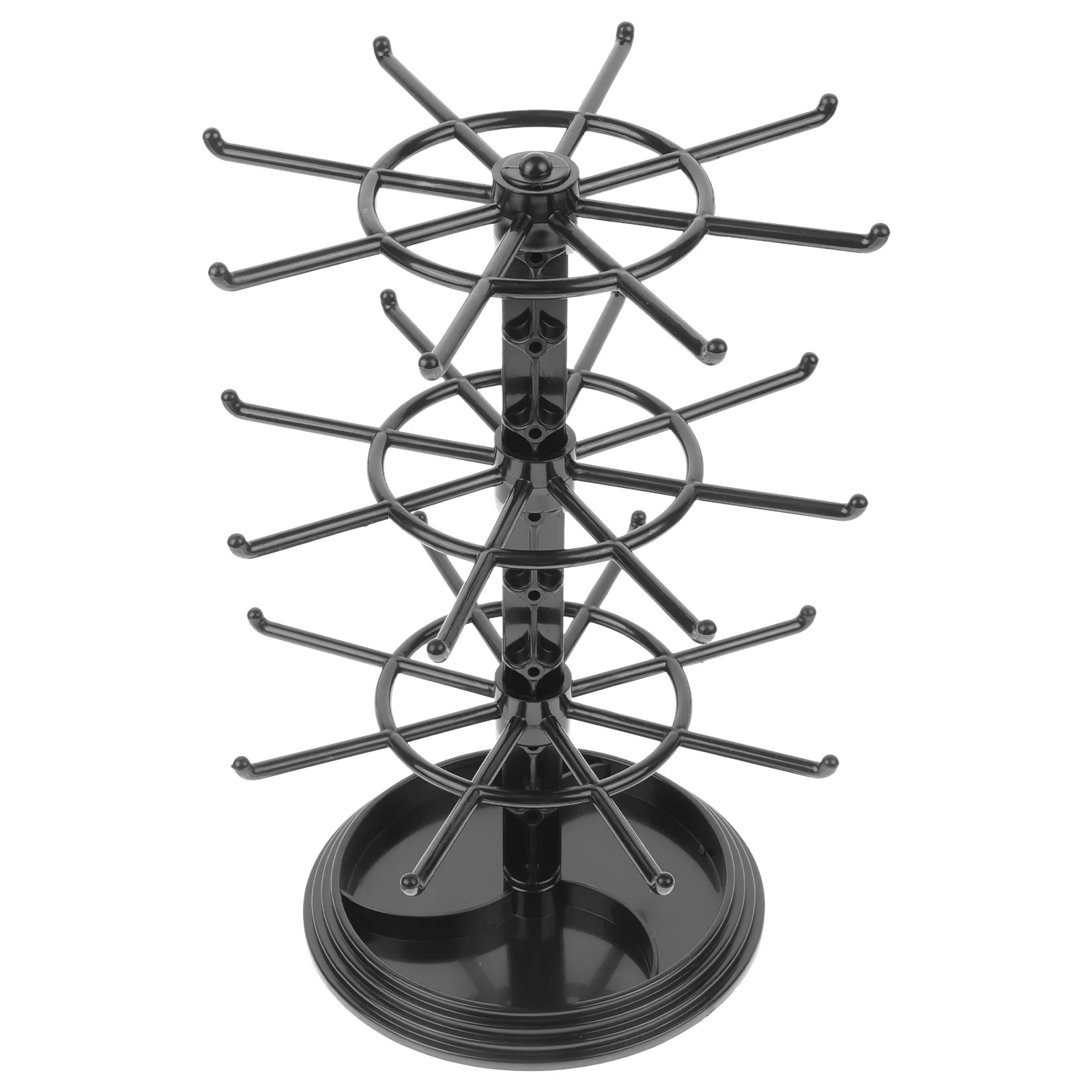 Earring Storage Rack Rotatable 3 Layers Black Plastic Jewelry Organizer Stand for Necklace Earrings Holder Display
Earring Storage Rack Rotatable 3 Layers Black Plastic Jewelry Organizer Stand for Necklace Earrings Holder Display
