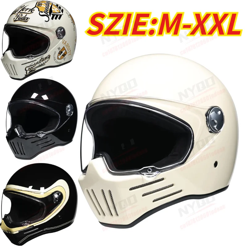 DOT Vintage Motorcycle Helmet, Full Face Retro Motocross Helmet for Chopper Moto Racing Ride, All Season Casco Moto
DOT Vintage Motorcycle Helmet, Full Face Retro Motocross Helmet for Chopper Moto Racing Ride, All Season Casco Moto
