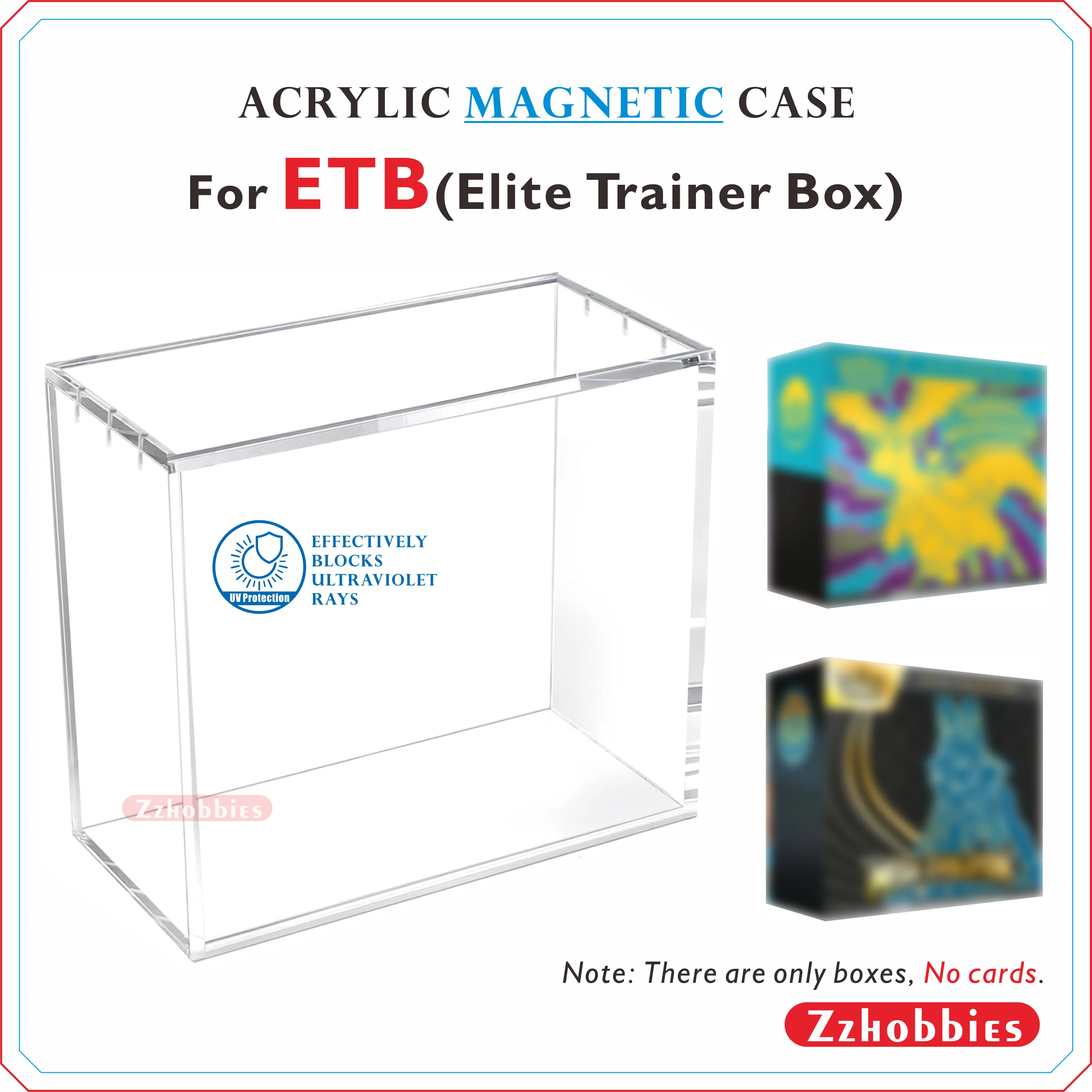 ETB Protector Case, 5mm Thick Clear Acrylic Display Box with Magnetic Lid, Moisture Resistant, Sturdy Storage & Display
ETB Protector Case, 5mm Thick Clear Acrylic Display Box with Magnetic Lid, Moisture Resistant, Sturdy Storage & Display