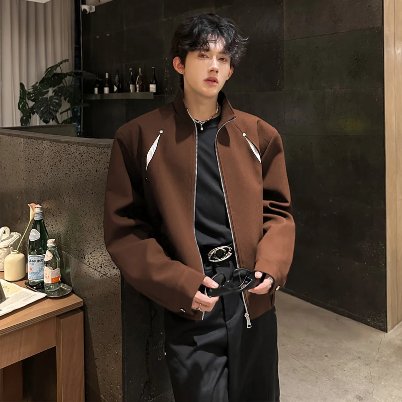 Men's ort Stand Collar Jaet oulder Pads Color Blo Vintage Sle Cleanfit Outerwear Spring Autumn Youth Faion
Men's ort Stand Collar Jaet oulder Pads Color Blo Vintage Sle Cleanfit Outerwear Spring Autumn Youth Faion