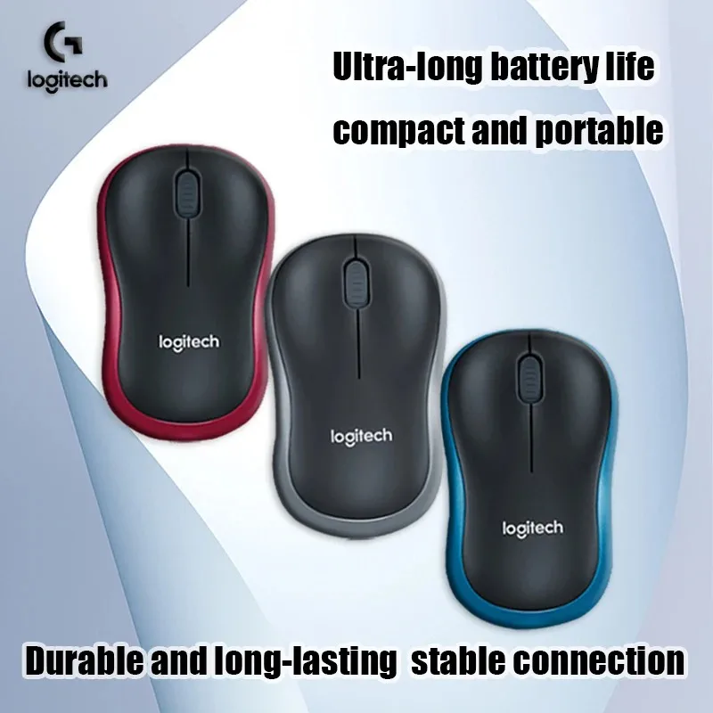 Logitech M185 Ergonomic SilentMouse Wireless Bluetooth 2.4GHz Dual Mode 6 Buttons For PC Laptop Mac Office GamingM100R/M220/M221