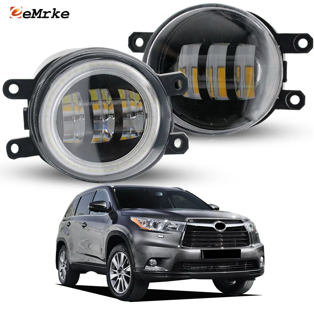 Plug and Play Led Fog Light With Projector Lens & Angel Eye DRL for Toyota Highlander Kluger XU50 MK III 2014 2015 2016 1-Pair 
Plug and Play Led Fog Light With Projector Lens & Angel Eye DRL for Toyota Highlander Kluger XU50 MK III 2014 2015 2016 1-Pair