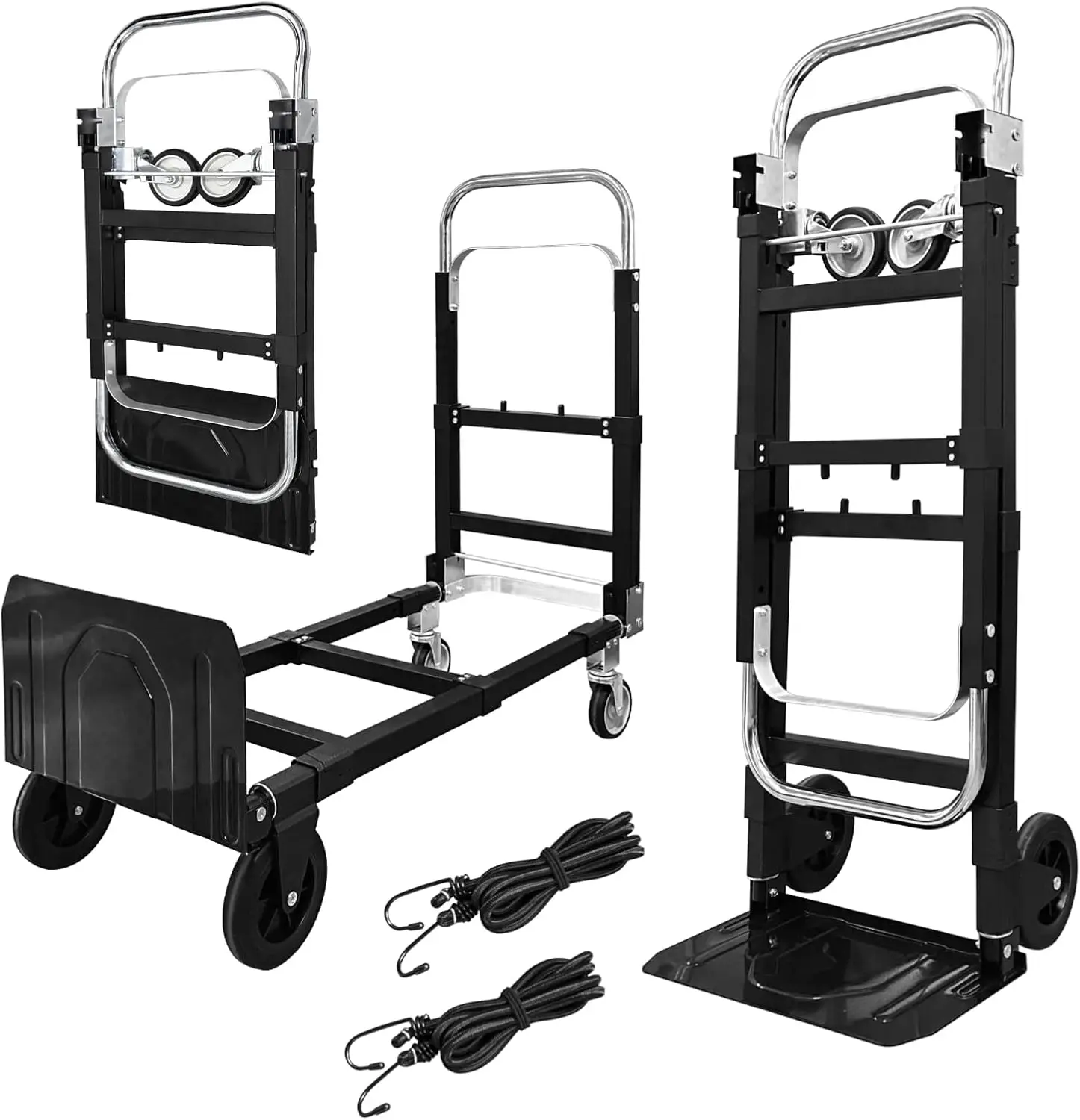 3-in-1 Aluminum Hand Truck Dolly, 600 lbs Heavy Duty Folding Trolley with Universal Wheels, Convertible Hand Truck with Tie Down
3-in-1 Aluminum Hand Truck Dolly, 600 lbs Heavy Duty Folding Trolley with Universal Wheels, Convertible Hand Truck with Tie Down