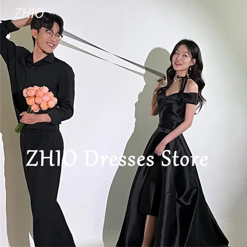 ZHIO Simple Black Off the Shoulder Evening Dress Formal Party Short front long back Occasion Dresses Satin Prom Gown Customized
ZHIO Simple Black Off the Shoulder Evening Dress Formal Party Short front long back Occasion Dresses Satin Prom Gown Customized