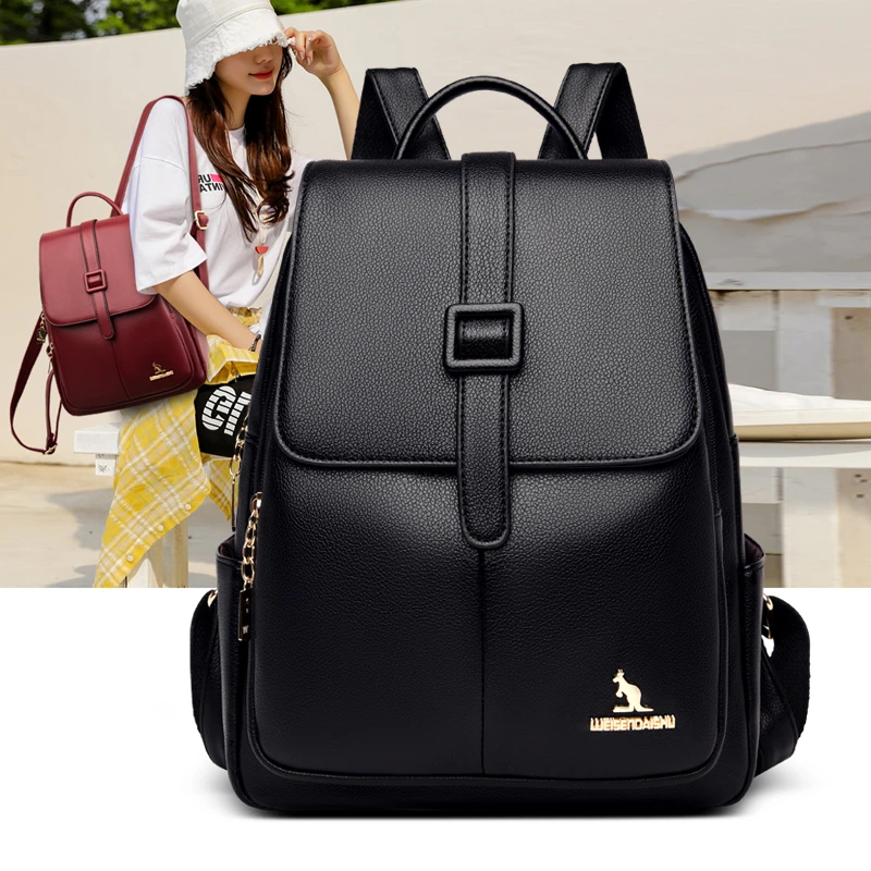 Women Large Capacity Backpack Purses High Quality PU Leather Female Vintage School Bags Travel Bagpack Ladies Bookbag Rucksack
Women Large Capacity Backpack Purses High Quality PU Leather Female Vintage School Bags Travel Bagpack Ladies Bookbag Rucksack