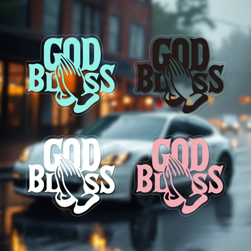 "God Bless" Prayer Hands Vinyl Stickers, Waterproof Decals for Car Body Scratch Cover & Mirror Decor
"God Bless" Prayer Hands Vinyl Stickers, Waterproof Decals for Car Body Scratch Cover & Mirror Decor