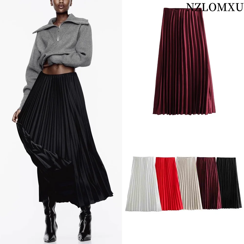 2025 Basic Pleated Long Skirts For Women High Waist Satin Skirt Spring Elegant Social Women's Skirt Casual Midi Skirt
2025 Basic Pleated Long Skirts For Women High Waist Satin Skirt Spring Elegant Social Women's Skirt Casual Midi Skirt