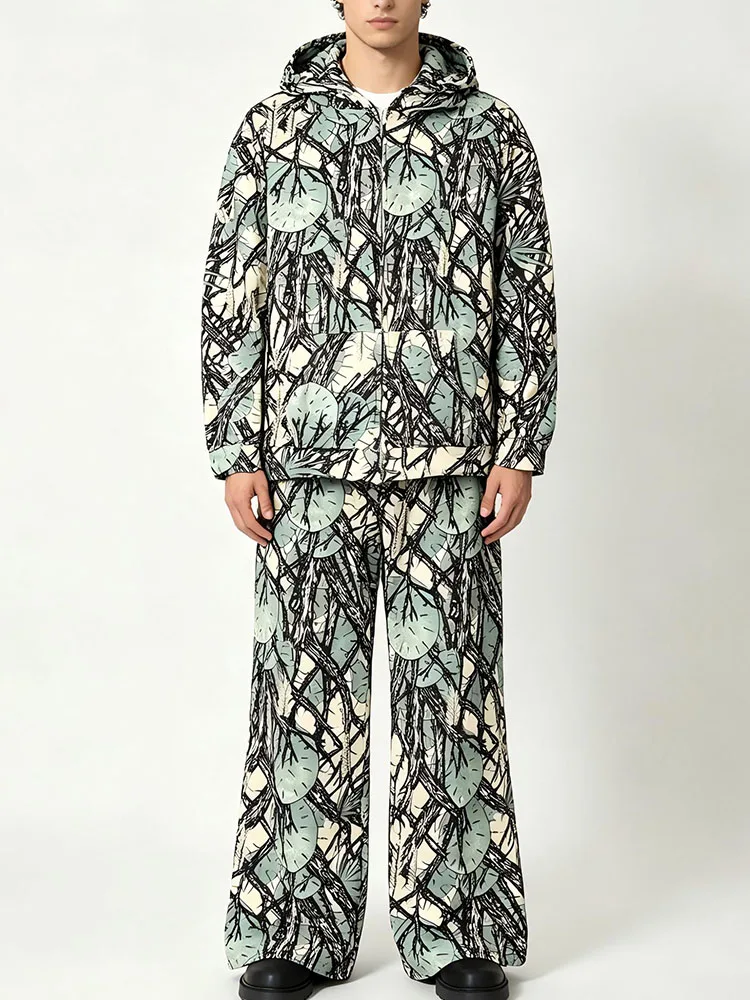 Outdoor leisure suit hooded zipper sweatshirt loose wide leg pants camouflage print design men's retro versatile American street
Outdoor leisure suit hooded zipper sweatshirt loose wide leg pants camouflage print design men's retro versatile American street