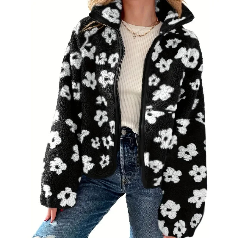 Krismile Flower Jacquard Lamb Fleece Jacket Women Autumn Winter Thick Warm Long Sleeve Loose Fit Zipper Outerwear 193456
Krismile Flower Jacquard Lamb Fleece Jacket Women Autumn Winter Thick Warm Long Sleeve Loose Fit Zipper Outerwear 193456