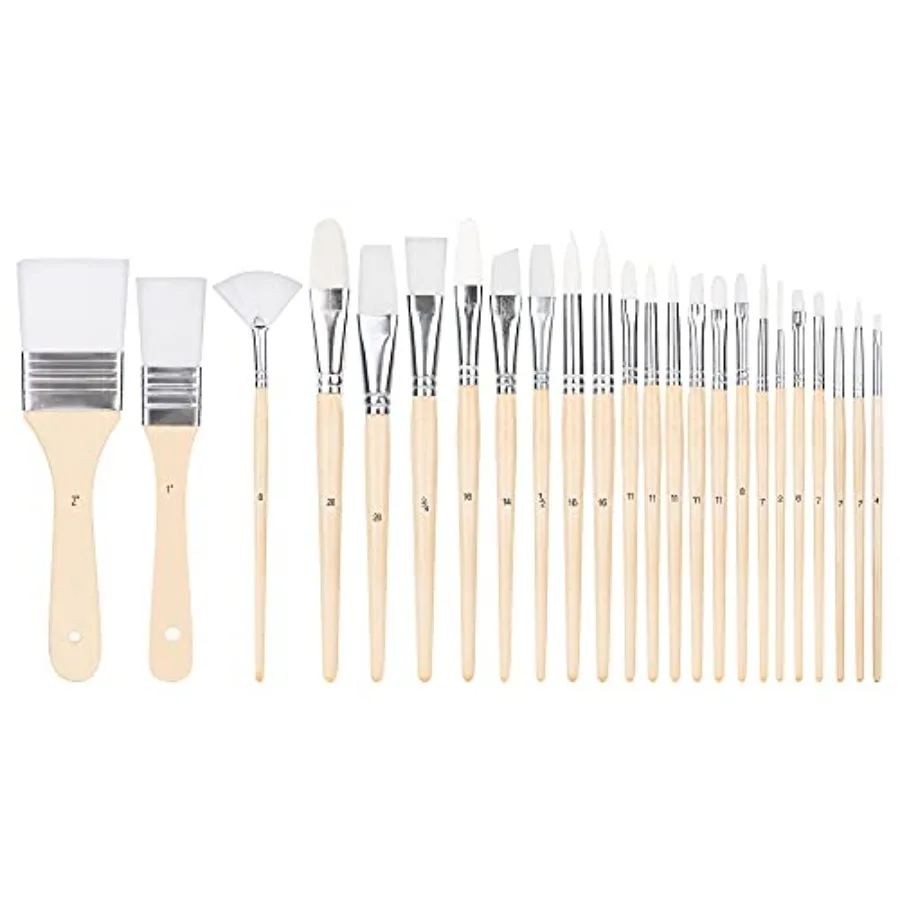 Multi-shaped Polyester Paint Brushes for Acrylic, Oil, Watercolor, Gouache, Fine Detailing, Face Painting, 24 Count Different S
Multi-shaped Polyester Paint Brushes for Acrylic, Oil, Watercolor, Gouache, Fine Detailing, Face Painting, 24 Count Different S