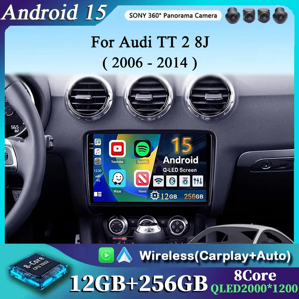 For Audi TT 2 8J 2006 - 2014 2K 12+256 QLED Android 15 CarPlay Car Radio Multimedia Video Player GPS stereo Head Unit 4G WIFI
For Audi TT 2 8J 2006 - 2014 2K 12+256 QLED Android 15 CarPlay Car Radio Multimedia Video Player GPS stereo Head Unit 4G WIFI