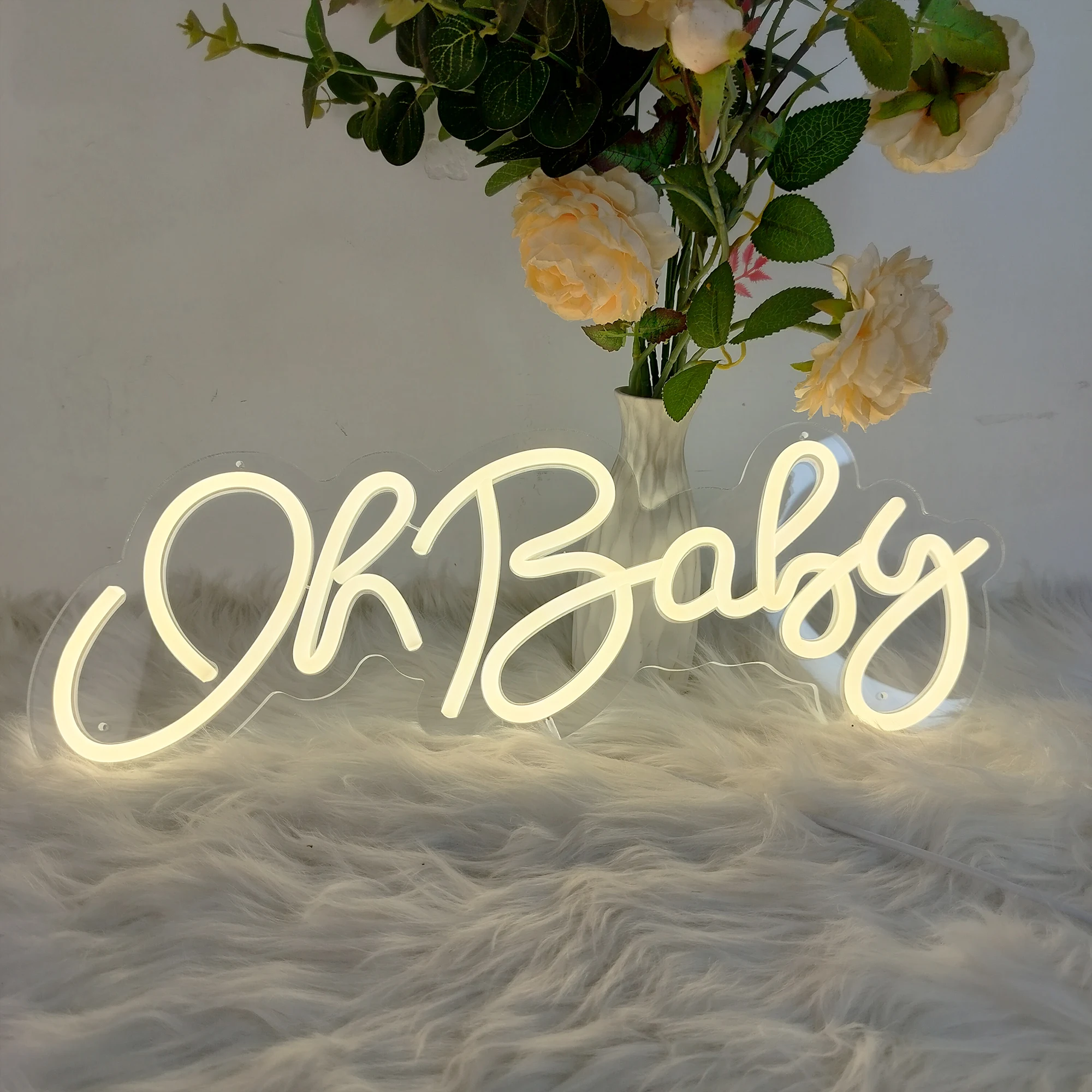 50 см Oh Baby неоновая лампа светодиодный нейтральный свет декоративный акриловый светящийся фон для вечеринки поставки USB 5 В с регулируемой яркостью 
50 см Oh Baby неоновая лампа светодиодный нейтральный свет декоративный акриловый светящийся фон для вечеринки поставки USB 5 В с регулируемой яркостью