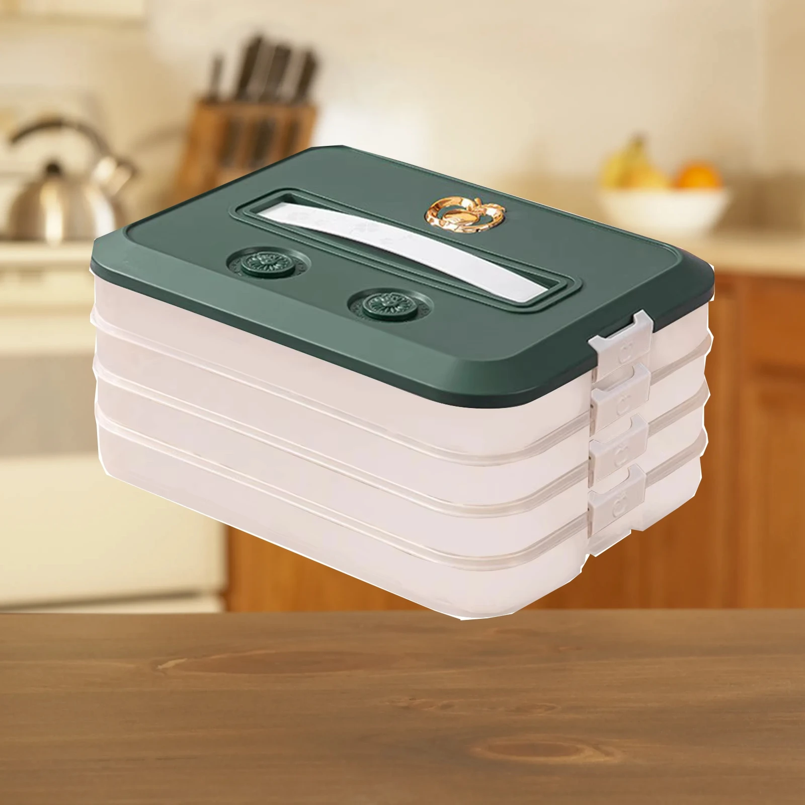 Portable Dumpling Preservation Storage Box 4-Layer Dumpling Storage Stackable With Lid High Capacity Clear Sealed Food Bin
Portable Dumpling Preservation Storage Box 4-Layer Dumpling Storage Stackable With Lid High Capacity Clear Sealed Food Bin