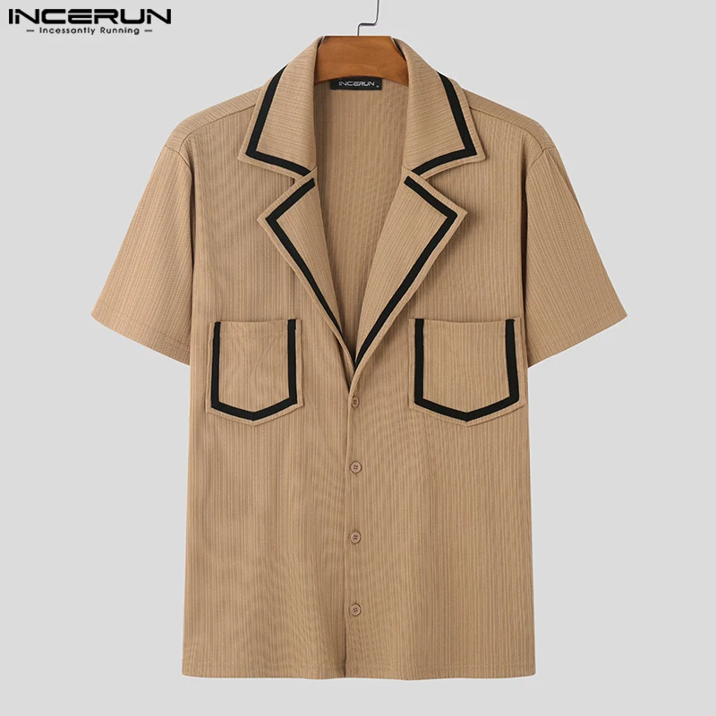 Men Shirt Patchwork Lapel Short Sleeve Pockets Summer Casual Men Clothing Streetwear 2026 Fashion Camisas Tops INCERUN Button
Men Shirt Patchwork Lapel Short Sleeve Pockets Summer Casual Men Clothing Streetwear 2026 Fashion Camisas Tops INCERUN Button