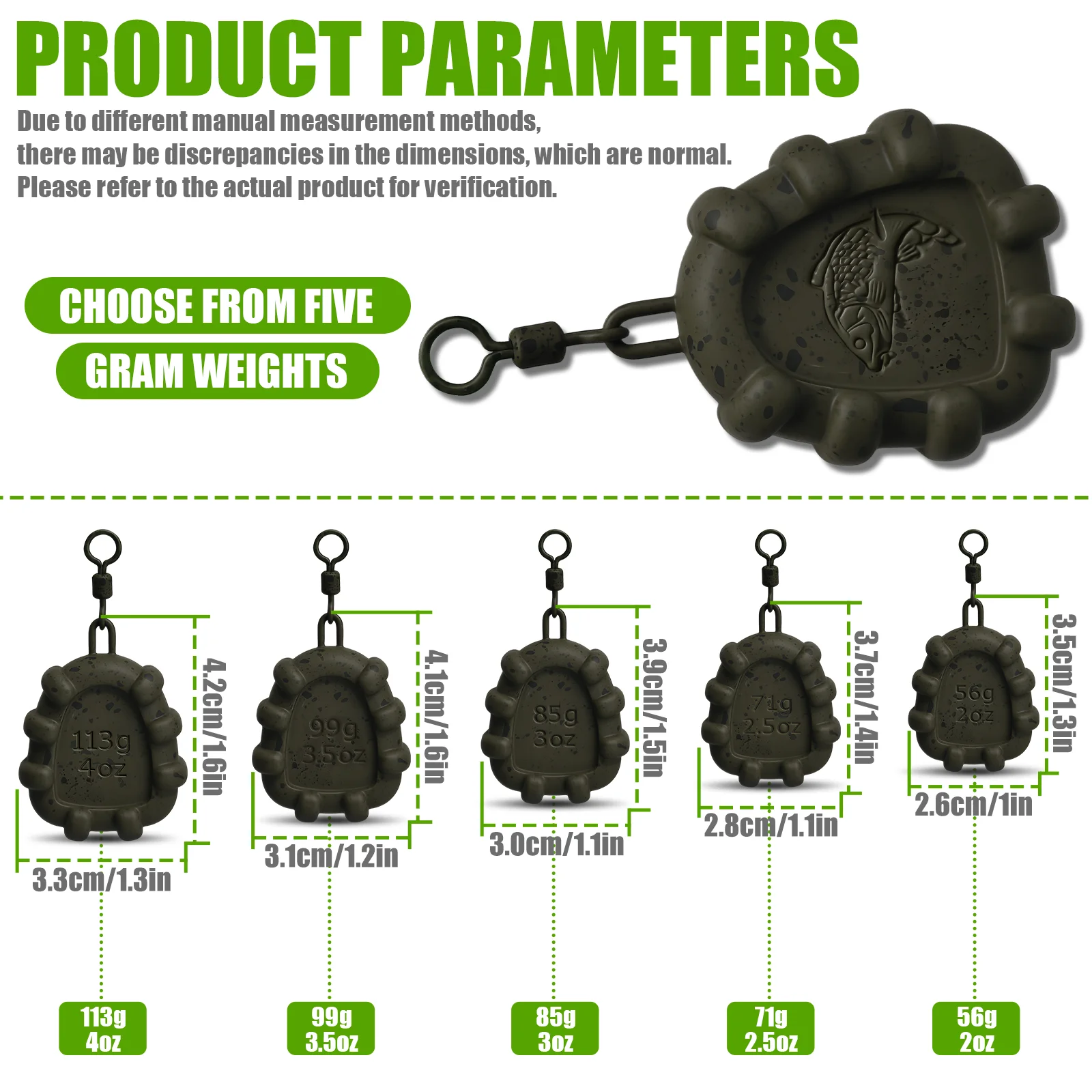 Carp Fishing Swivel Lead Weights with Fish Pattern Anti Tangle Smooth Casting Durable Fishing Tackle for Carp Angling
Carp Fishing Swivel Lead Weights with Fish Pattern Anti Tangle Smooth Casting Durable Fishing Tackle for Carp Angling