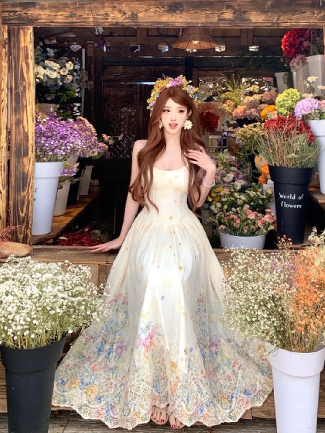 Sexy Floral Print Halter Dress Waist Cinched Fairy Long Skirt Summer Design Trendy Girl Wind Cotton Blend Sleeveless Women's ...
Sexy Floral Print Halter Dress Waist Cinched Fairy Long Skirt Summer Design Trendy Girl Wind Cotton Blend Sleeveless Women's ...