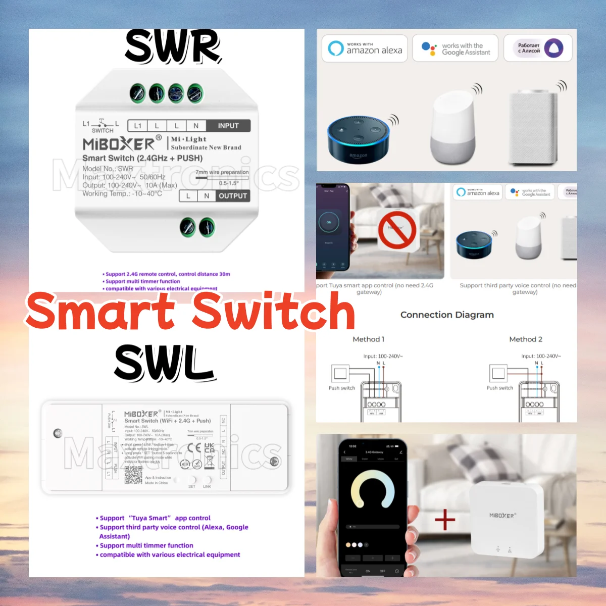 Miboxer WiFi 2.4G remote control PUSH LED lights 10A AC100-240V SWL SWR Smart switch Support Tuya smart app control party voice
Miboxer WiFi 2.4G remote control PUSH LED lights 10A AC100-240V SWL SWR Smart switch Support Tuya smart app control party voice