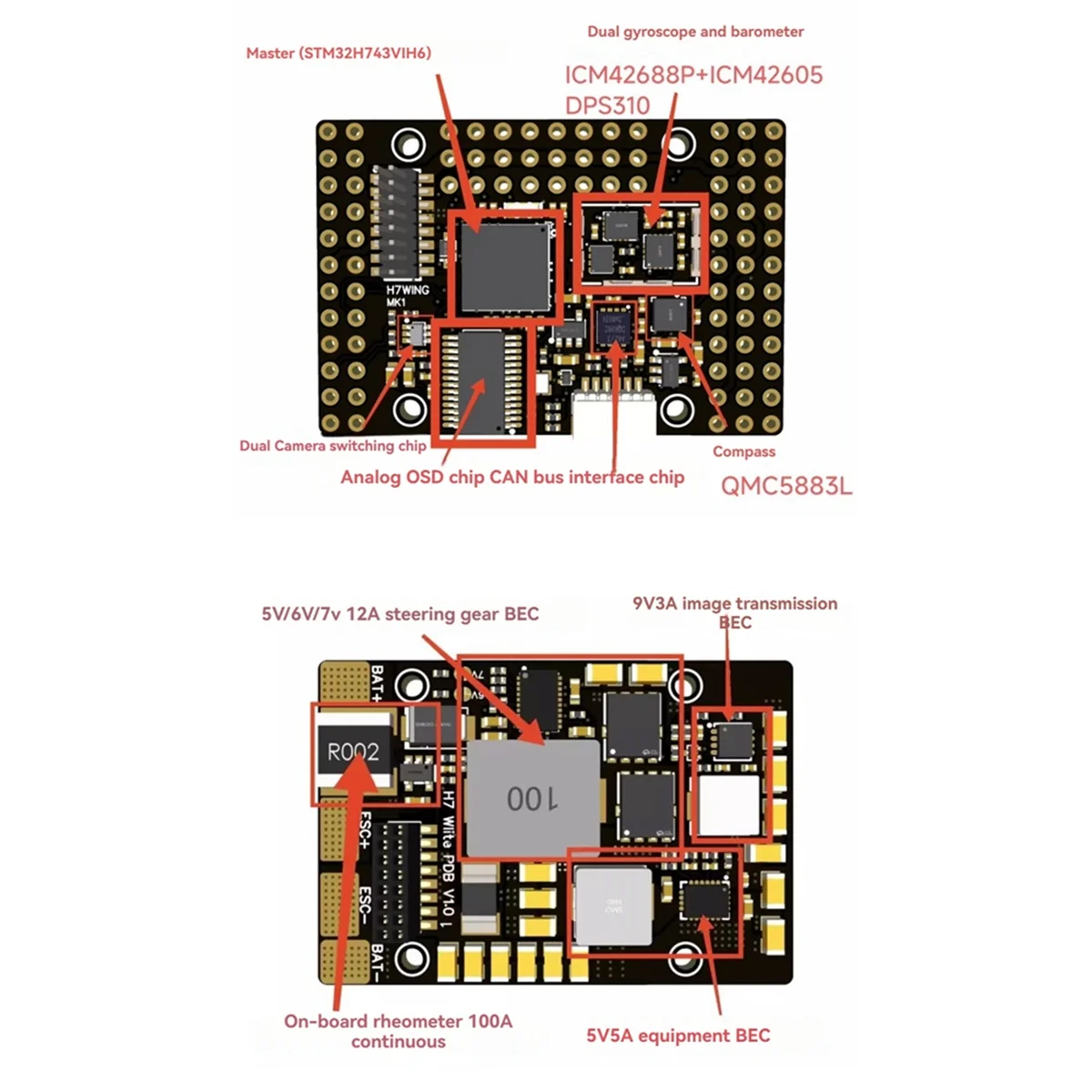 #815N H7Wlite MK1 H7 Flight Controller Fixed Wing FC Onboard BEC Compass Dual Gyroscope for FPV RC Drone Fixed Wing (Black)
#815N H7Wlite MK1 H7 Flight Controller Fixed Wing FC Onboard BEC Compass Dual Gyroscope for FPV RC Drone Fixed Wing (Black)