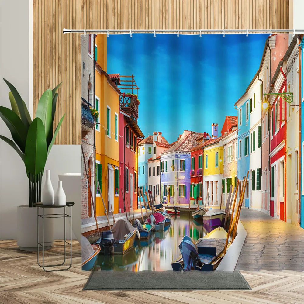 Scenery Shower Curtain Greece Seaside City Blue House Flower Summer Printed Fabric Bathroom Curtains Home Bath Decor Wall Fabric
Scenery Shower Curtain Greece Seaside City Blue House Flower Summer Printed Fabric Bathroom Curtains Home Bath Decor Wall Fabric