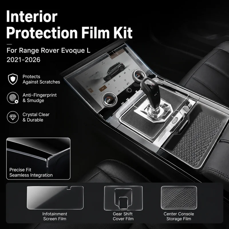 Interior Protection Film Kit for Land Rover Range Rover Evoque L (2021-2026) - Dashboard, Infotainment Screen & Gear Shift Cove
Interior Protection Film Kit for Land Rover Range Rover Evoque L (2021-2026) - Dashboard, Infotainment Screen & Gear Shift Cove