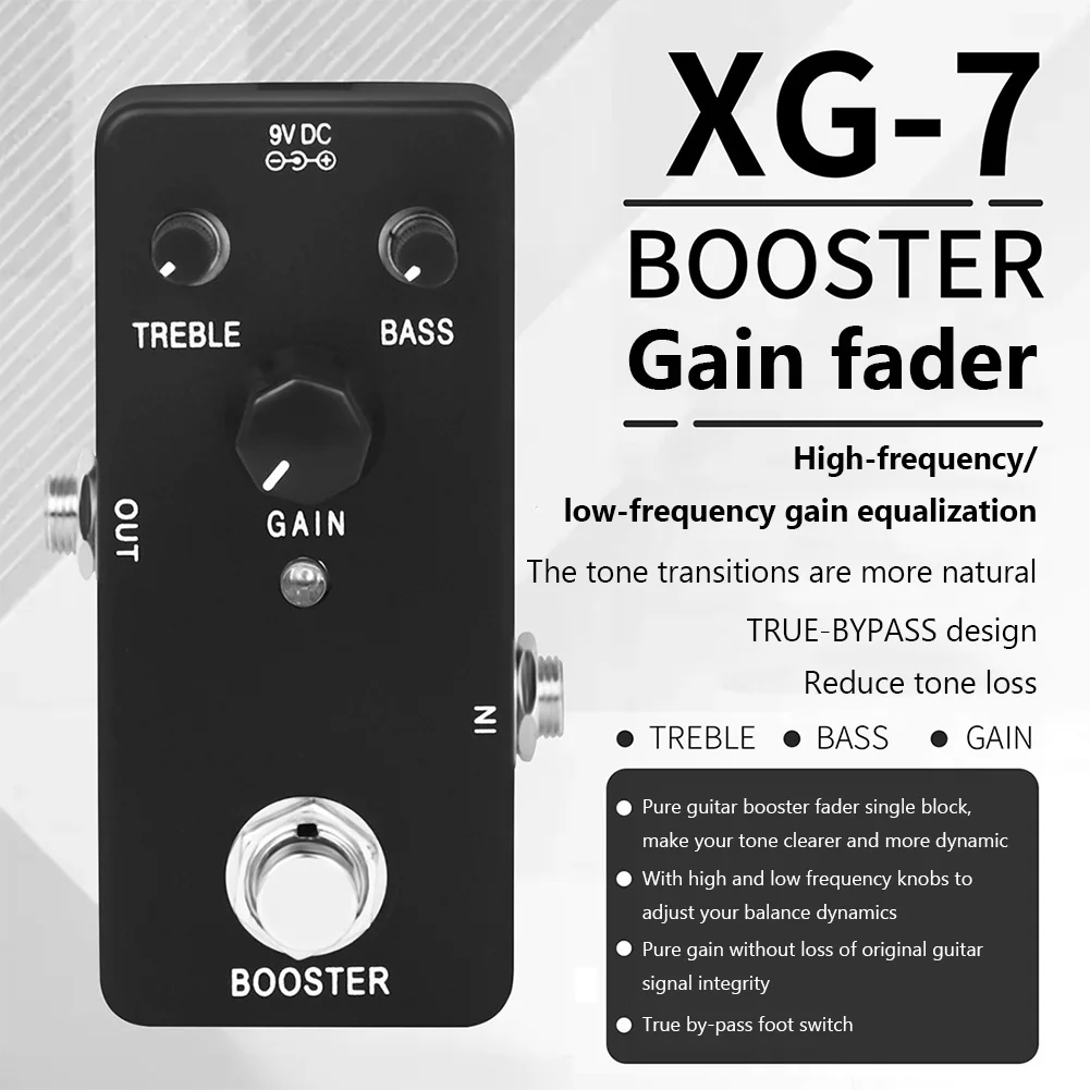 XG-7 педаль для гитарных эффектов PURE BOOSTER, одноблочный эффектор с педалями эффектов True Bypass, аксессуары для электрогитары
XG-7 педаль для гитарных эффектов PURE BOOSTER, одноблочный эффектор с педалями эффектов True Bypass, аксессуары для электрогитары
