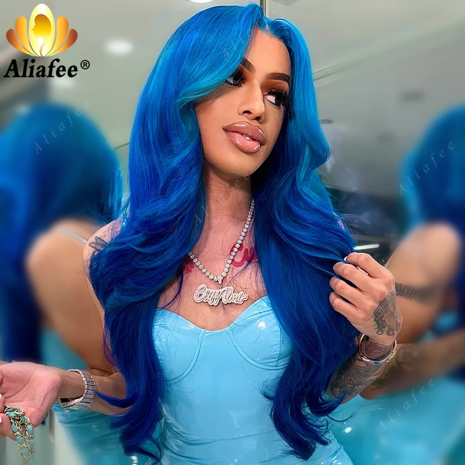Vibrant Electric Blue With Sky Blue Highlight Colored Middle Part Body Wave Wig 13x6 Transparent Hd Lace Frontal Human Hair Wig
Vibrant Electric Blue With Sky Blue Highlight Colored Middle Part Body Wave Wig 13x6 Transparent Hd Lace Frontal Human Hair Wig