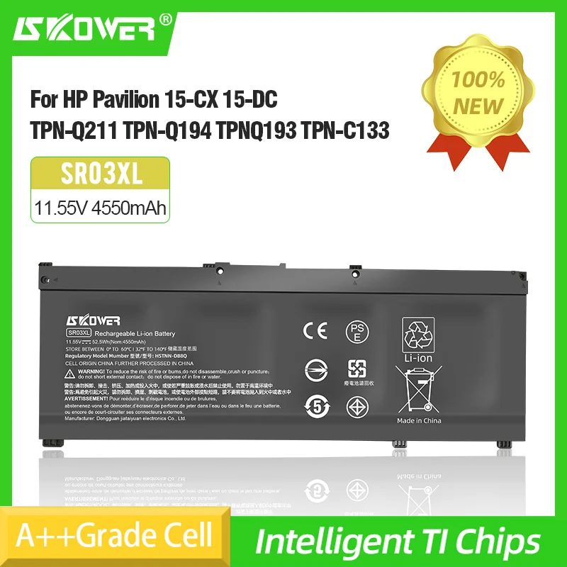 Аккумулятор для ноутбука SKOWER SR03XL для HP Pavilion 15-CX 15-DC TPN-Q211 TPNQ193
Аккумулятор для ноутбука SKOWER SR03XL для HP Pavilion 15-CX 15-DC TPN-Q211 TPNQ193