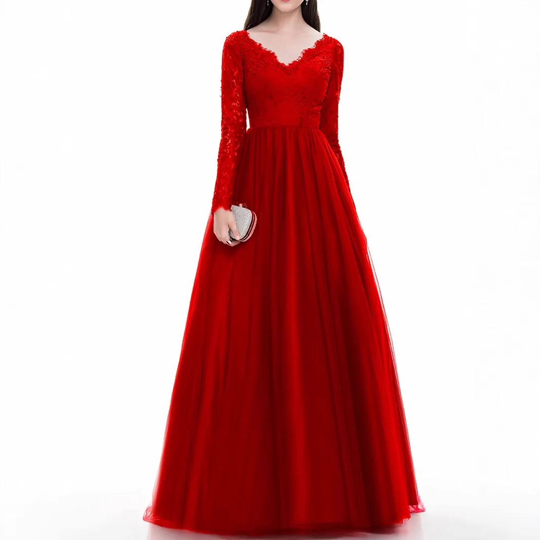 V-neck Bridal Toast Dress 2025 New Long Sleeve Lady Fashion Short Dress Female Look Thin Long Lace Skirt Dress Robe Vestido Wome
V-neck Bridal Toast Dress 2025 New Long Sleeve Lady Fashion Short Dress Female Look Thin Long Lace Skirt Dress Robe Vestido Wome
