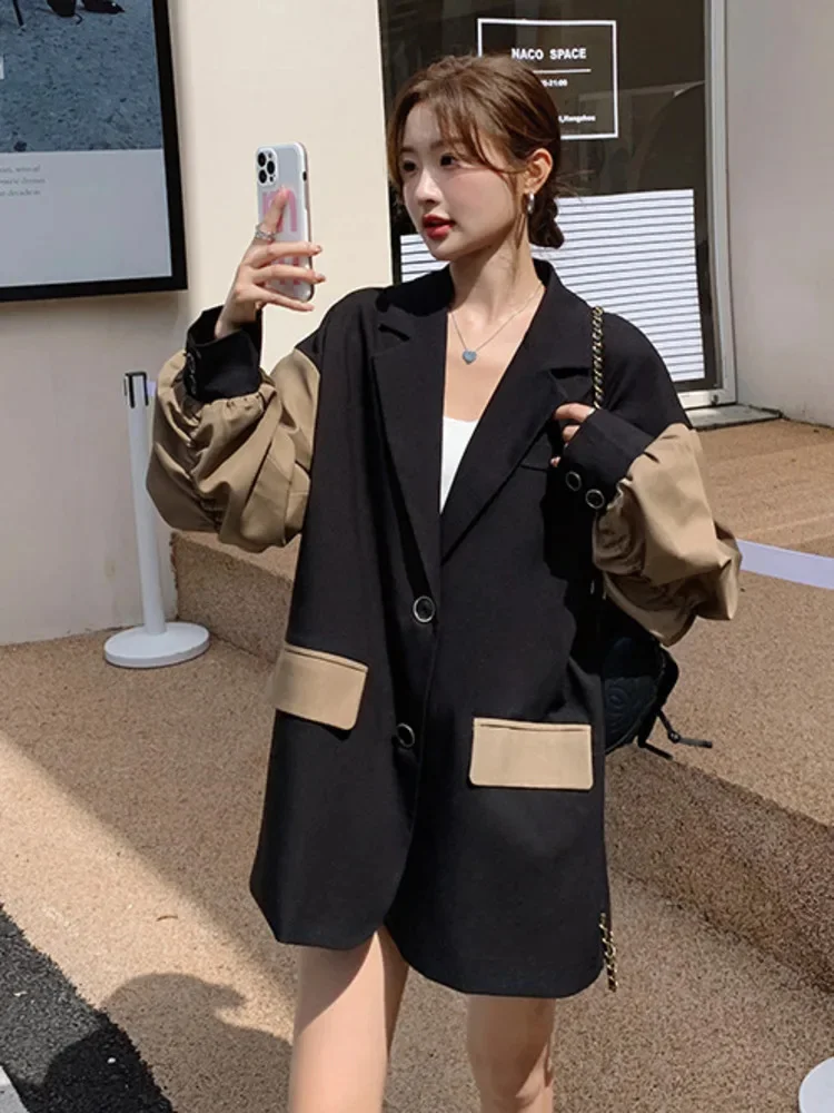 Patchwork Blazers For Women Stitching Color Notched Single Breasted Chic Coats Female Fashion Clothes 2025 Spring 2R4507
Patchwork Blazers For Women Stitching Color Notched Single Breasted Chic Coats Female Fashion Clothes 2025 Spring 2R4507