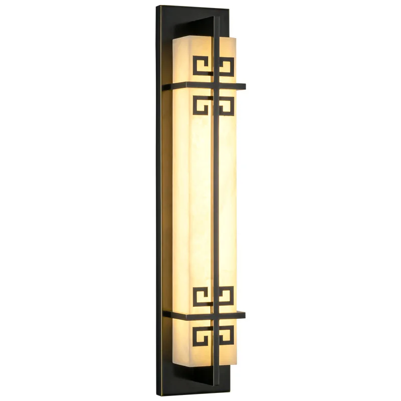 New Chinese-style all-copper marble bedroom bedside wall lamp, living room background wall retro villa wall lamp
New Chinese-style all-copper marble bedroom bedside wall lamp, living room background wall retro villa wall lamp