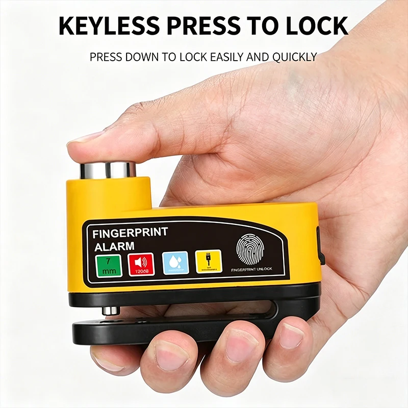 New Motorcycle Bicycle Lock Fingerprint Recognition Unlock Alarm Bike Lock Protection Aluminum Alloy Anti-Theft Disc Brake Locks
New Motorcycle Bicycle Lock Fingerprint Recognition Unlock Alarm Bike Lock Protection Aluminum Alloy Anti-Theft Disc Brake Locks